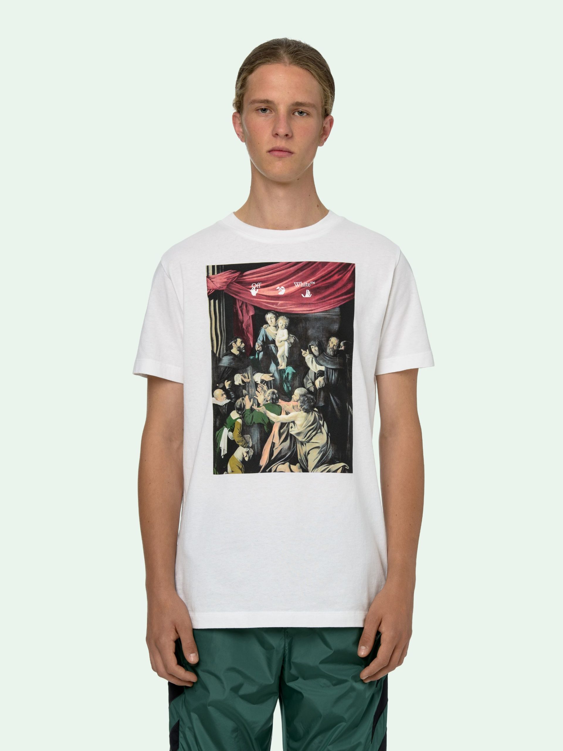 WHITE CARAVAGGIO PAINTING S/S T-SHIRT – ART AND ECONOMICS™